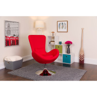 Flash Furniture Fabric Egg Series Reception-Lounge-Side Chair in Red